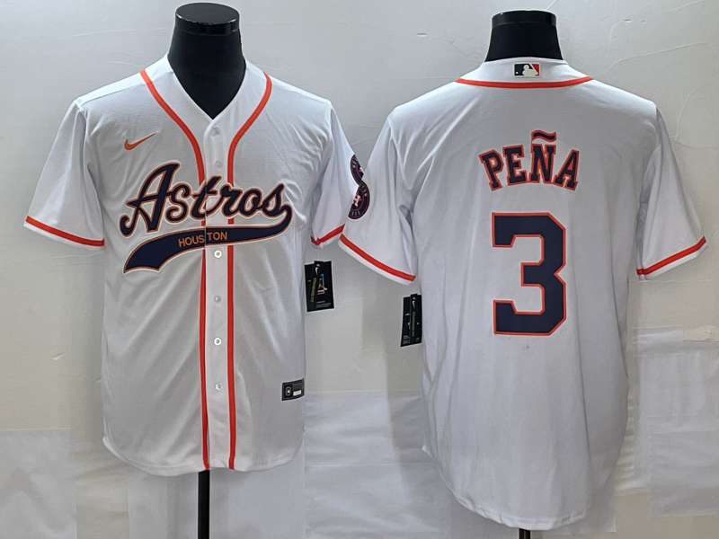 Men's Houston Astros Jeremy Pena #3 White Jersey Joint Edition